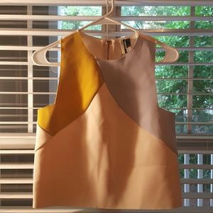 NWT TOPSHOP Color block top with Zipper back Sz 4